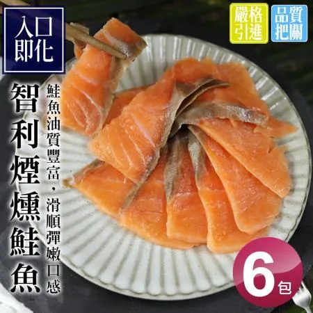 【築地一番鮮】嫩切煙燻鮭魚6包(100g/包) 免運組