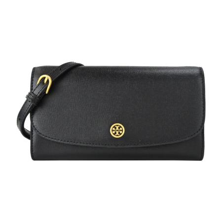 TORY BURCH ROBINSON防刮翻蓋WOC斜背包-黑