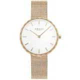 OBAKU 知性美學米蘭時尚腕錶-玫瑰金X白