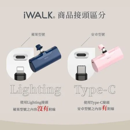 官方認證 iwalk行動電源 四代直插式 bsmi認證 口袋寶 4500mah 無線行動電源 移動電源 蘋果type-c