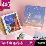 珠友 PH-32140 B6/32K2孔單格麻布相本/相冊/相簿/小相冊/白底相簿/成長冊/可放50張4x6相片