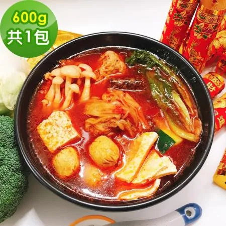 樂活e棧-素食合菜-泡菜火鍋湯底600g/包，共1包(元宵 清明 端午 中元 中秋 重陽 冬至)