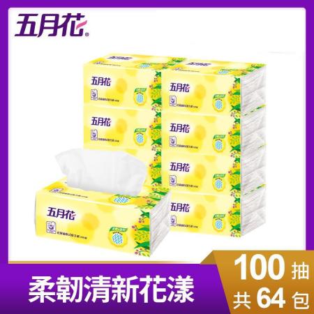 五月花花園版抽取衛生紙100抽x8包x8袋 (透明外袋)