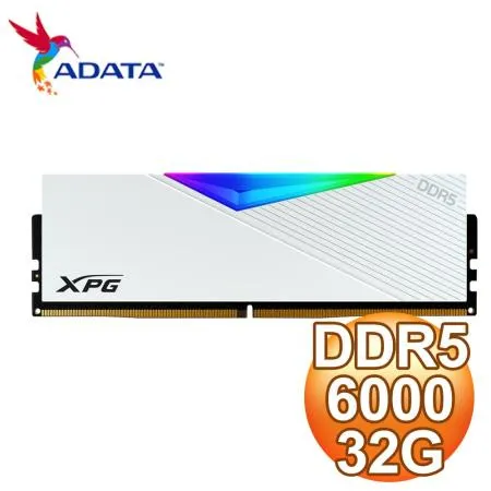 ADATA 威剛 XPG LANCER DDR5-6000 32G RGB炫光電競記憶體《白》