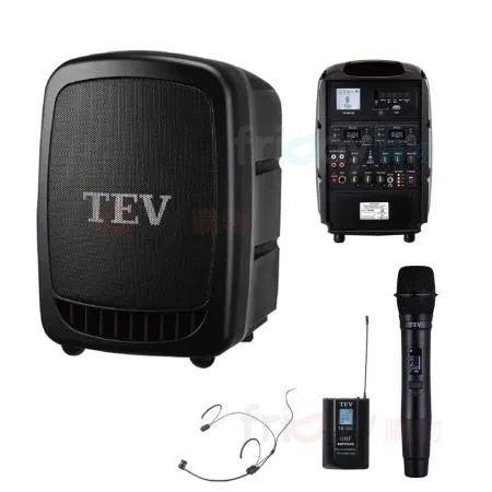 TEV TA-320 藍芽最新版/USB/SD 鋰電池 手提式無線擴音機 1手握+1頭戴式 麥克風