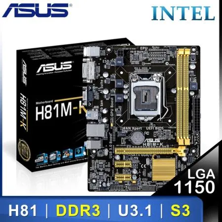 ASUS 華碩 H81M-K LGA1150 主機板《原廠註冊四年保固》