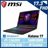 【13代新機】MSI 微星 Katana 17 B13VFK-089TW 17吋 電競筆電