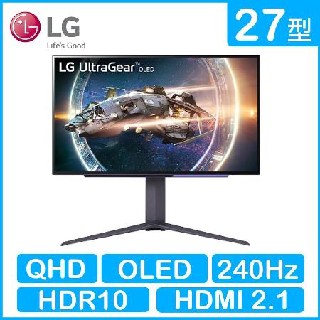 【LG 樂金】27型 UltraGear™ QHD OLED 240Hz 專業玩家電競顯示器 27GR95QE-B