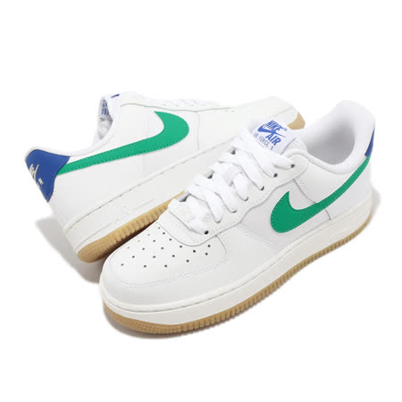 Nike 休閒鞋Wmns Air Force 1 07 女鞋白綠皮革運動鞋AF1 DD8959-110