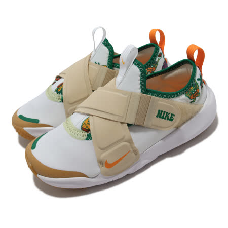Nike 休閒鞋 Flex Advance PS 中童鞋 米白 橘 綠 交叉綁帶 魔鬼氈 DQ5083-181