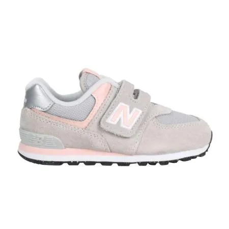 NEWBALANCE 女小童復古慢跑鞋-WIDE- 574系列 N字鞋 NB 灰粉橘