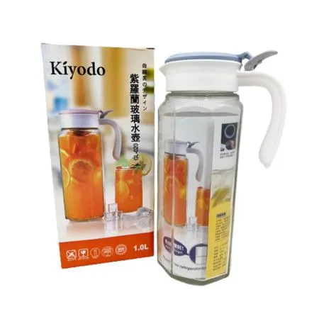 紫羅蘭玻璃水壺/冷水壺/咖啡壺-1000ML