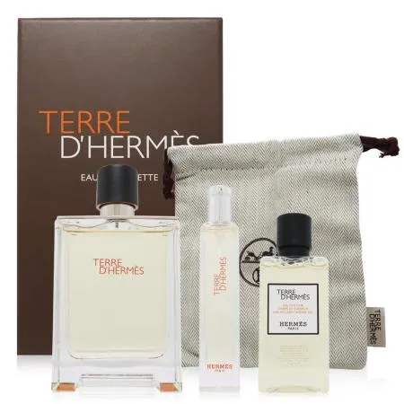 HERMES 愛馬仕 大地三入香水禮盒(淡香水100ml+淡香水15ml+沐浴精40ml)(平行輸入)