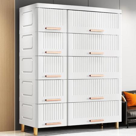 75大面寬-雙排條紋5層10抽收納櫃