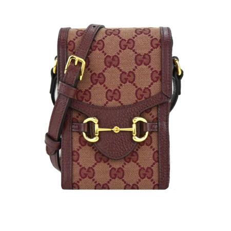GUCCI 1955 Horsebit
馬銜釦牛仔帆布手機斜背包