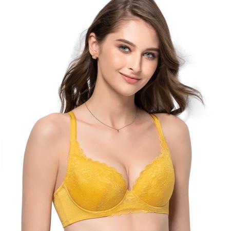 【思薇爾】花晨系列B-E罩蕾絲包覆內衣(芥末黃)