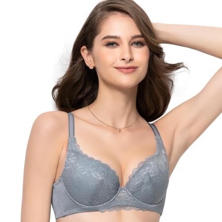 【思薇爾】花晨系列B-E罩蕾絲包覆內衣(陶青灰)