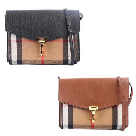 BURBERRY
格紋拼皮革小型斜背包