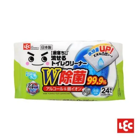 日本LEC-【激落君】日製廁所W除菌去污擦拭巾24枚入6組