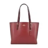 COACH Mollie 馬車LOGO PVC托特包(酒紅)