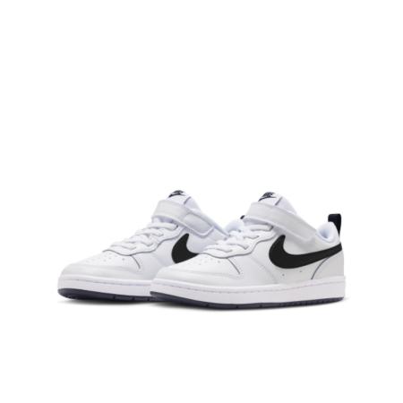 【NIKE】 COURT BOROUGH LOW 2 (PSV) 中大童休閒鞋-白黑-BQ5451104