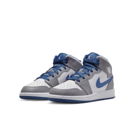 【NIKE】AIR JORDAN 1 MID (GS) 大童男女 休閒鞋-灰藍白-DQ8423014