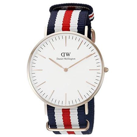 【Daniel Wellington】
Classic Canterbury 36mm細紋藍白紅織紋錶