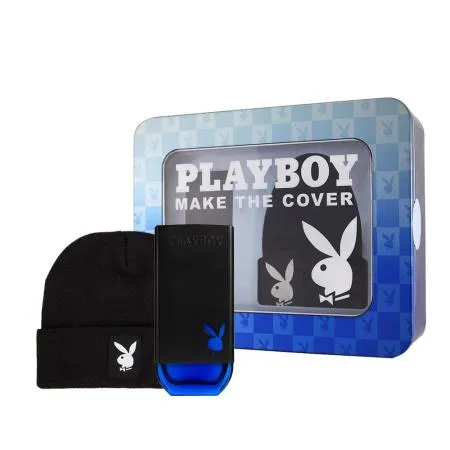 PLAYBOY 封面人物男性淡香水精緻限量版禮盒(淡香水50ml+潮流毛帽)