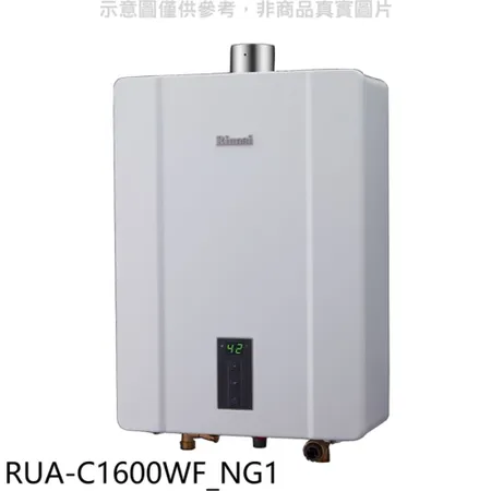 林內【RUA-C1600WF_NG1】16公升恆溫強制排氣FE式熱水器天然氣(全省安裝)(王品牛排餐券1張)