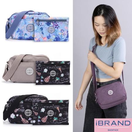 iBrand 輕盈防潑水
三層多收納側斜背包