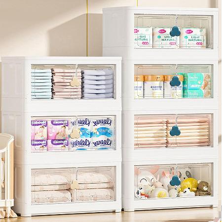 74面寬雙開門折疊收納箱附輪-4入