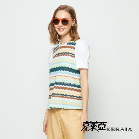 【KERAIA 克萊亞】
幾何雲彩涼爽多彩變化袖上衣