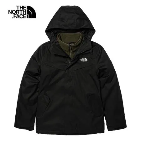 【The North Face】 防水透氣三合一 男連帽外套-黑 -NF0A81QUTY1