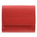 BURBERRY 8052829 LUNA 烙印LOGO牛皮釦式零錢短夾.紅