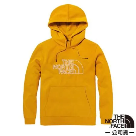 【美國 The North Face】女 白色胸前刺繡LOGO連帽大學T.帽T/連帽上衣/5AYY-H9D 黃色 V