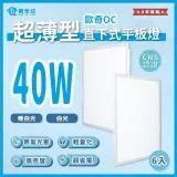 【青禾坊】好安裝系列 歐奇OC 保固2年 40W-6入超薄型LED直下式平板燈(輕鋼架 商用平板燈/LED平板燈)