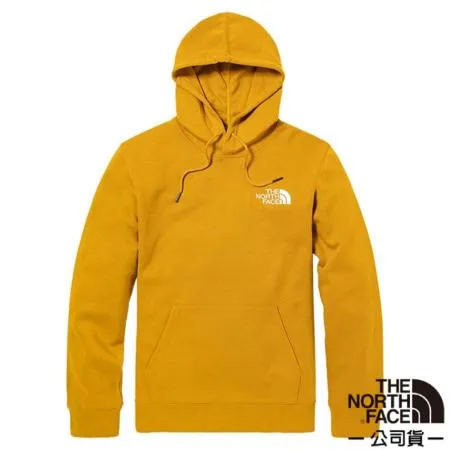 【The North Face】男款 胸前LOGO印花連帽大學T.休閒上衣/機能性帽T/5AZF-H9D 黃色 V