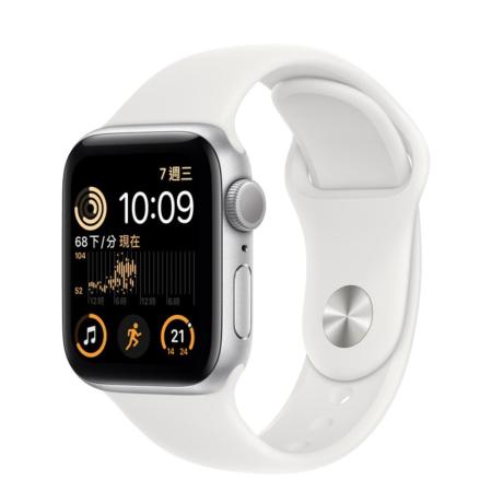 Apple Watch SE 2 (GPS) 40mm - 銀色鋁金屬錶殼-白色錶帶 (MNJV3TA/A)