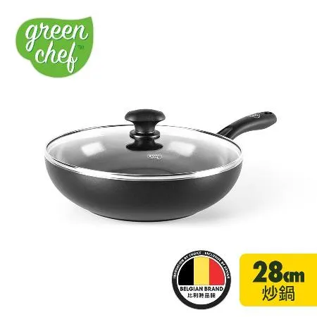 【GreenPan】Chef 鑽石系列28cm不沾鍋炒鍋(加蓋)