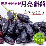 【果之蔬】智利無籽月亮葡萄(4盒 500g/盒)