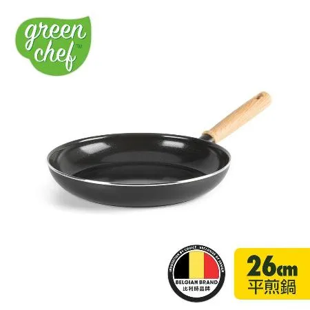 【GreenPan】Chef 東京木紋系列26cm不沾鍋平底鍋(鋯石黑)