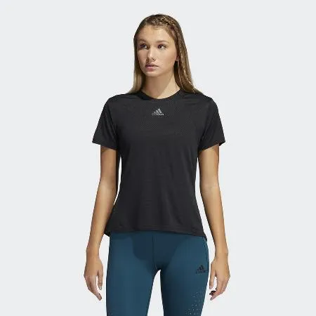 【ADIDAS】 HeatRDY Focus T 女短袖上衣-黑-H20744