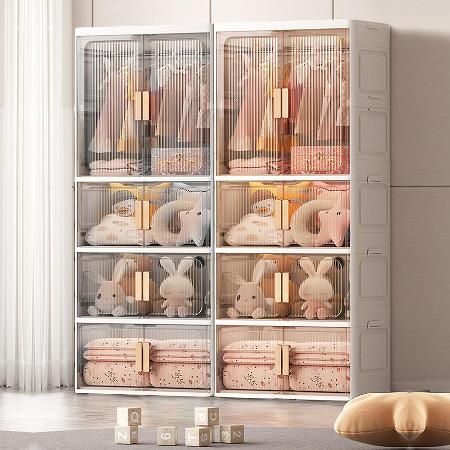 【Mr.box】65大面寬兒童雙開門吊掛衣櫥+前開式3層收納櫃