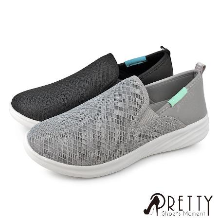 【Pretty】女 懶人鞋 健走鞋 休閒鞋 厚底 超輕量 透氣 減壓避震