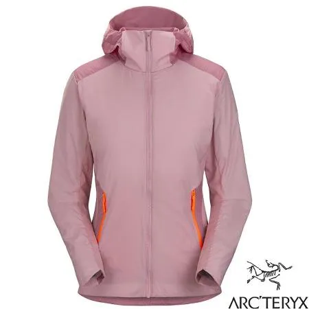 【ARCTERYX 始祖鳥】女 Atom輕量抗水耐磨纖維連帽保暖外套/X000007037-30788 幸福粉/火花橘