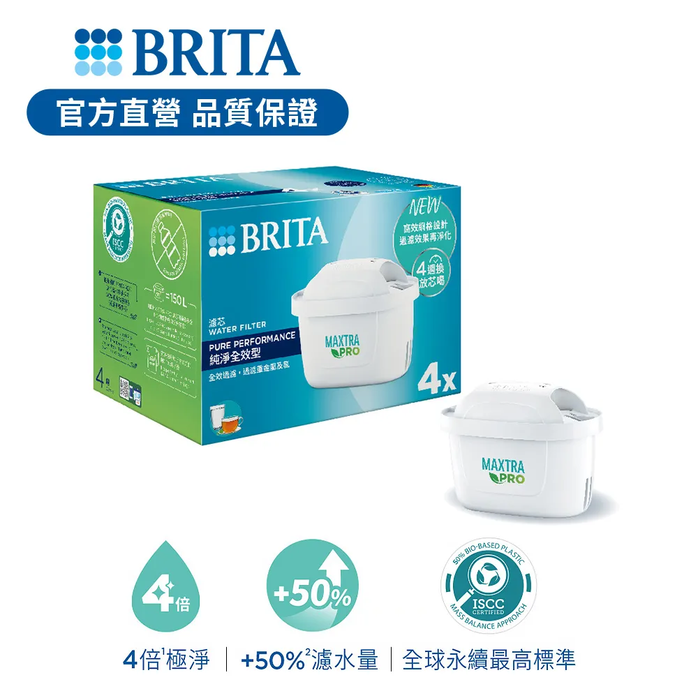 【德國BRITA】MXPRO濾芯-純淨全效型4入｜台灣BRITA官方授權