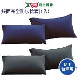 雙面完全防水枕套(1入)-湛藍/霧灰 MIT臺灣製 透氣防滲透 可水洗 枕【愛買】