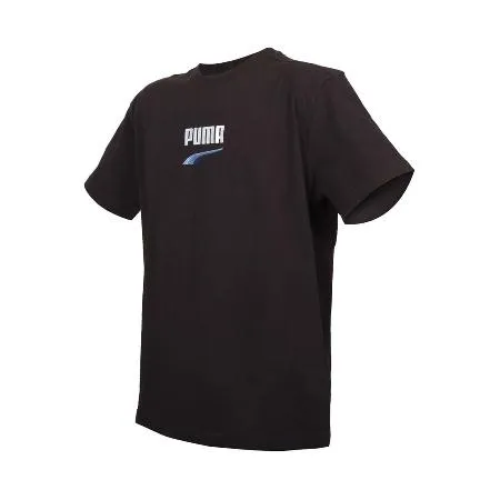 PUMA DOWNTOWN LOGO 男流行系列短袖T恤-歐規 休閒 慢跑 上衣 黑白藍