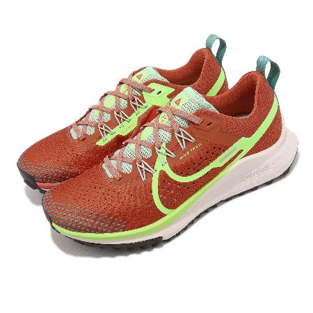 Nike 慢跑鞋 Wmns React Pegasus Trail 4 女鞋 橘紅 綠 路跑 支撐 運動鞋 DJ6159-801