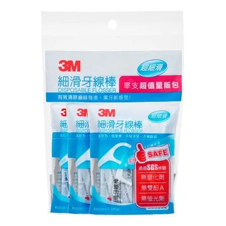 【快速到貨】3M 單線細滑牙線棒 單支超值量販包 32支X3包